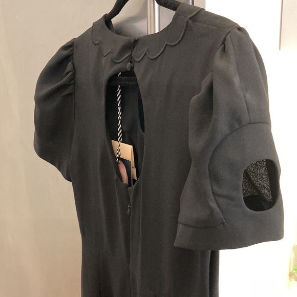 Alexa Chung Scallop Panelled black crepe maxi dress with cutouts NWT US size 6 - Picture 5 of 15